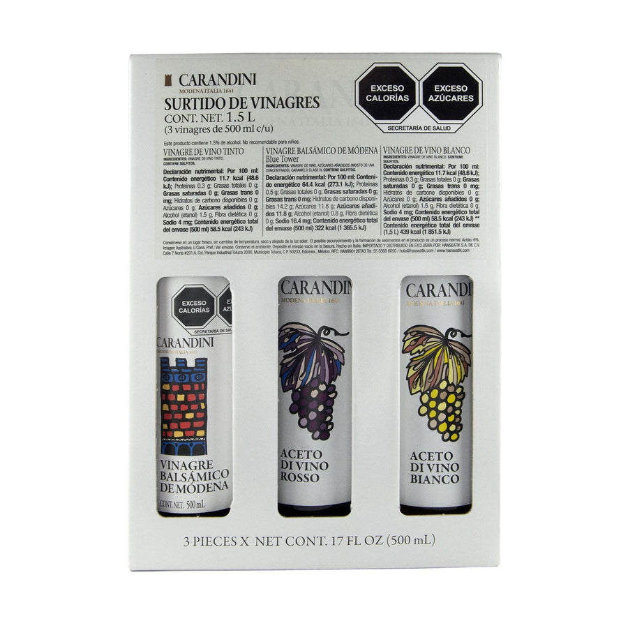 Carandini - Set Carandini: Vinagre Blue T, Vino Tinto y Vino Blanco Vinagre Carandini