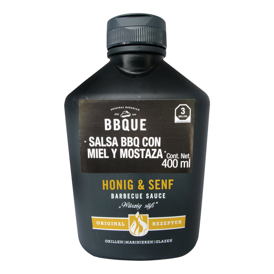 BBQUE - Salsa BBQ con Miel y Mostaza 400ml Salsa BBQUE