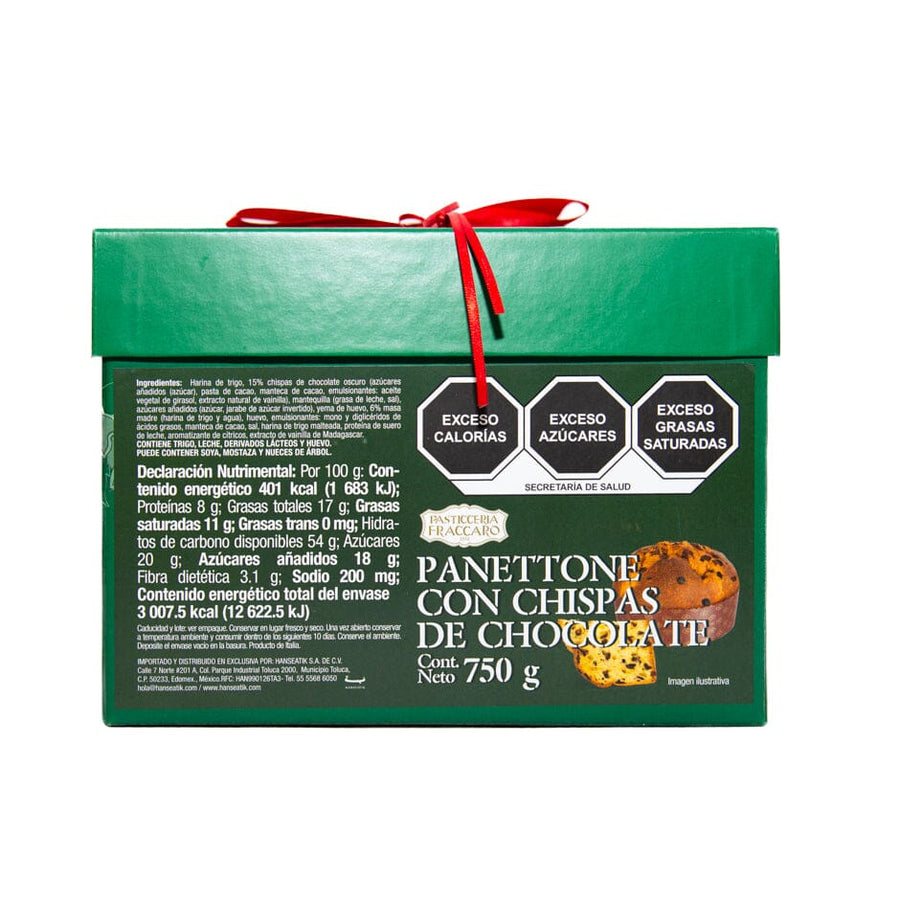 Pasticceria Fraccaro - Panettone Con Chispas de Chocolate 750 g Pan Pasticceria Fraccaro