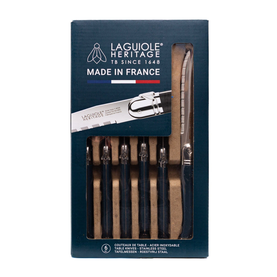 Laguiole - Set de 6 Cuchillos Laguiole Mango Azul Cuchillería Laguiole