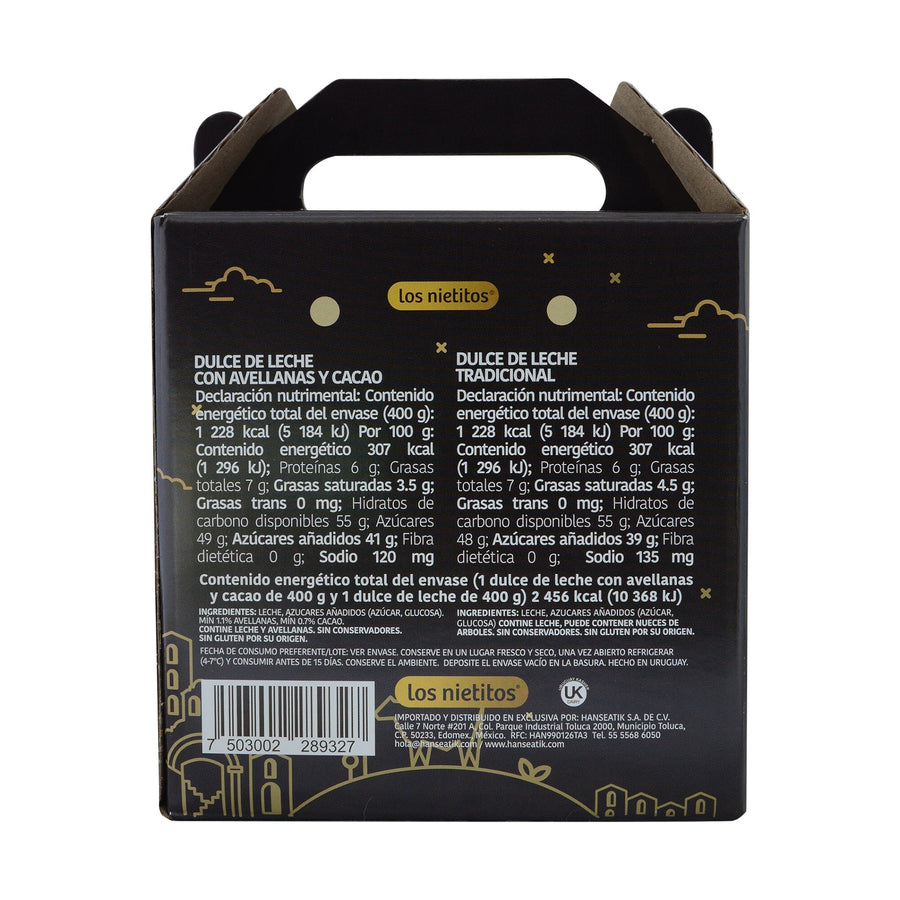 Los Nietitos - 2 Pack: Dulce de Leche Tradicional y Dulce de Leche de Avellana y Cacao Dulce de Leche Los Nietitos
