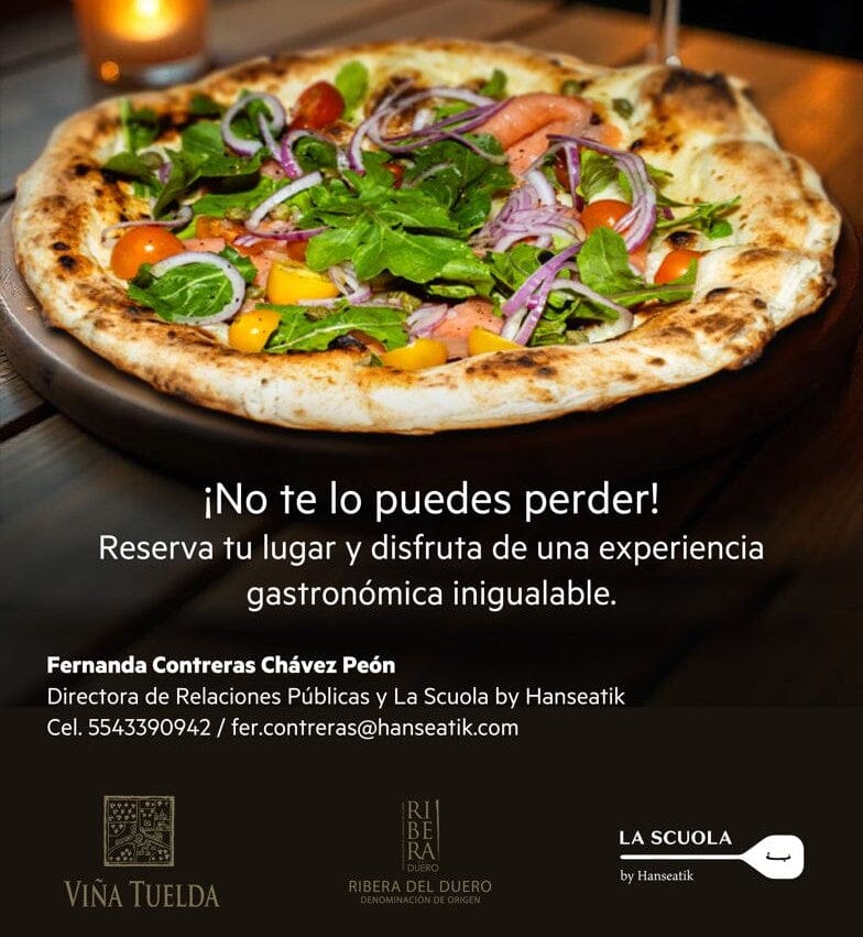 Evento Hanseatik - Cata Maridaje de Pizzas Gourmet y Vinos Viña Tuelda Evento La Scuola Scuola italiana Pizzaioli