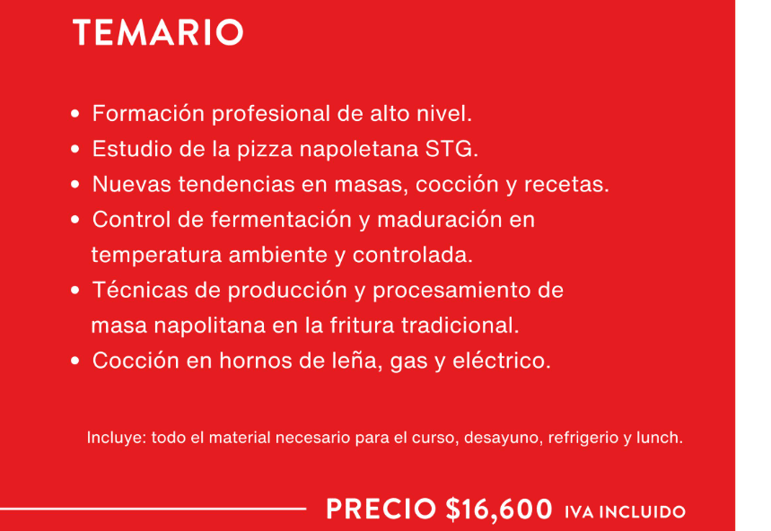 Scuola Italiana Pizzaiolli - Curso Profesional Curso Scuola italiana Pizzaioli Scuola italiana Pizzaioli