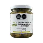 Olives Arnaud - Aceitunas Verdes con Hierbas de Provence 150g Conservas Olives Arnaud