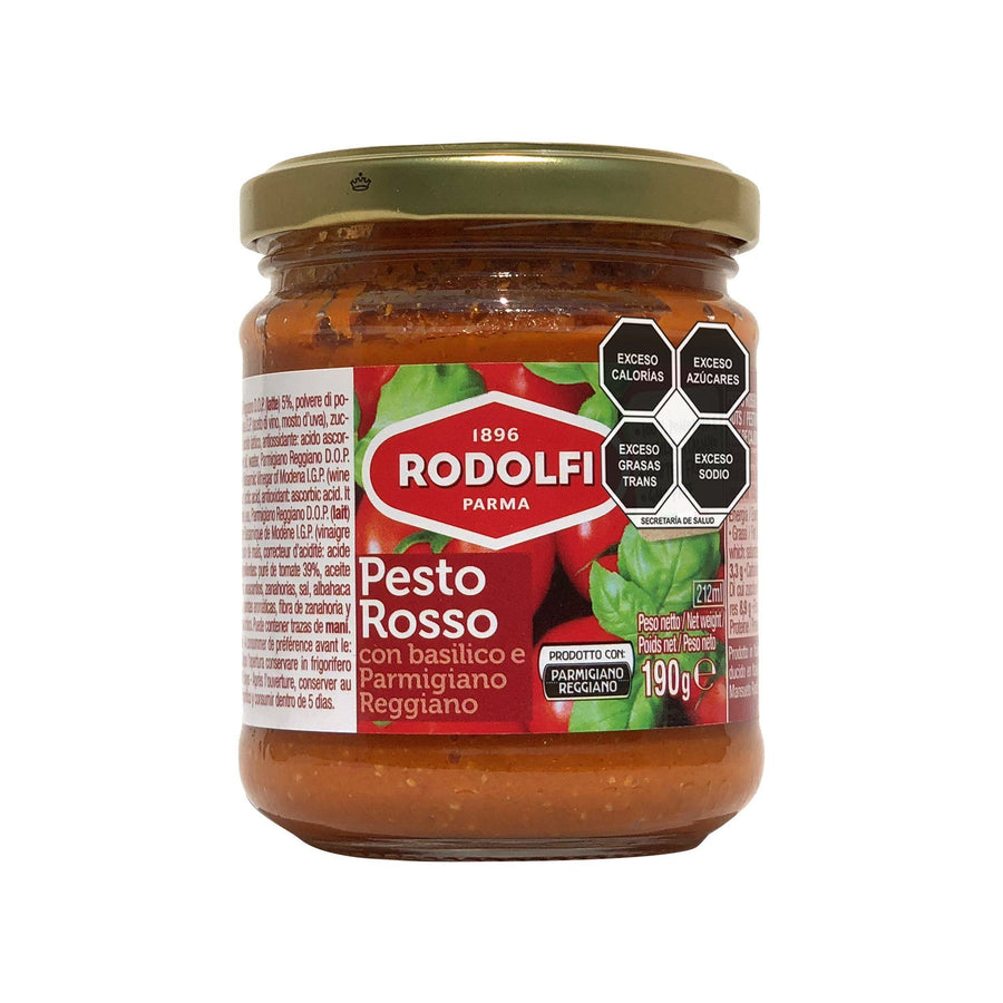 Pesto rojo con albahaca y parmigiano reggiano 190g Salsa Rodolfi