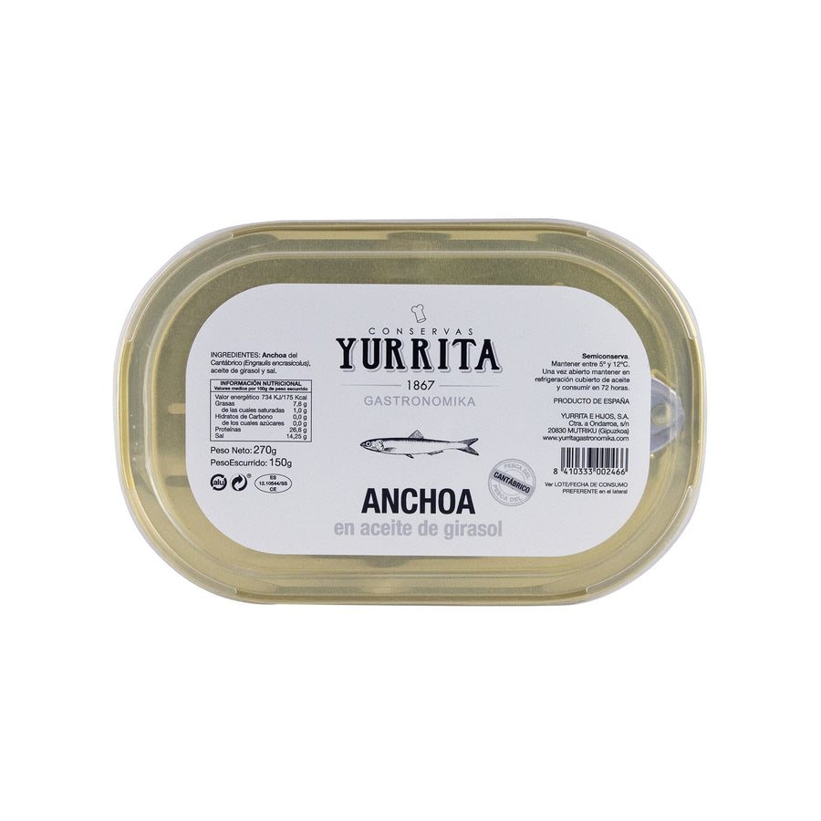 Yurrita - Anchoa del Cantábrico en Aceite Girasol Anchoas Yurrita